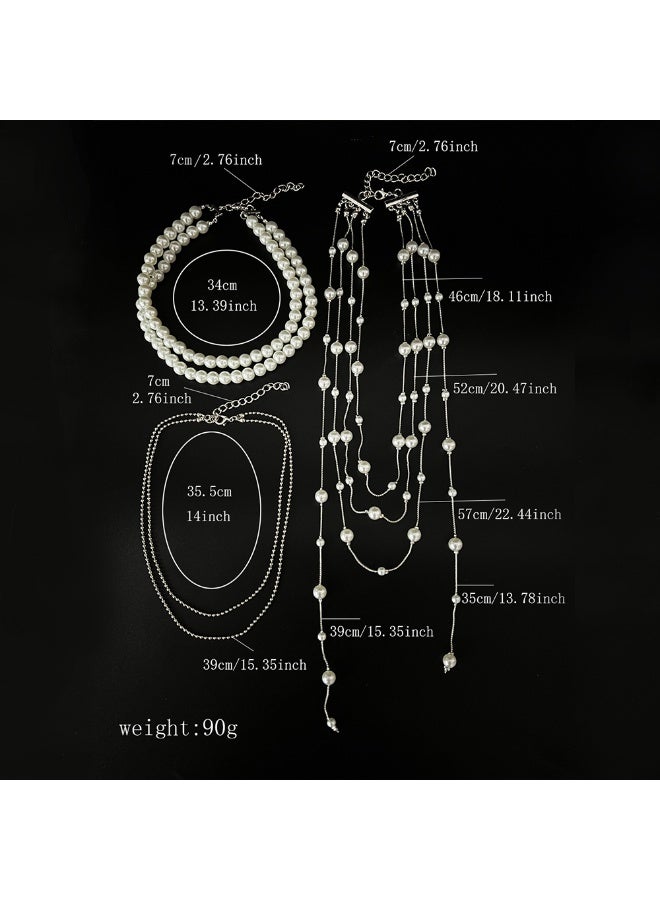 Multi-Layer Black Beaded Tassel Necklace Set Gothic Style Choker For Women Party Wear - Image 2